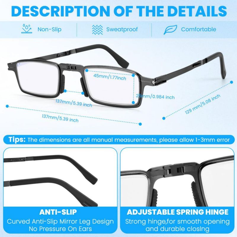Lentes de Lectura Plegables Riwissipa con Bloqueo de Luz Azul 2.5