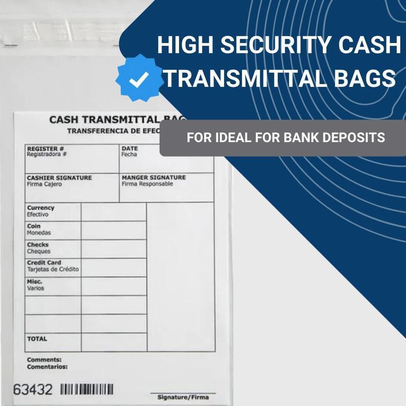Bolsas para depósito de efectivo US PACK SMART 15 x 23 cm paquete de 500