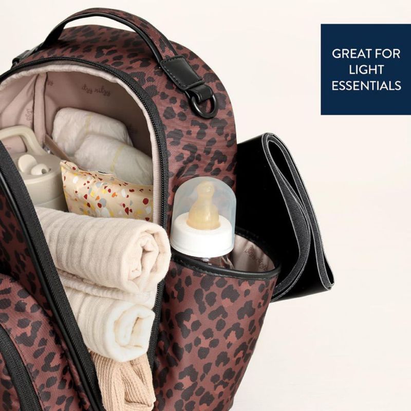 Mochila Itzy Ritzy Mini Leopardo 10 Bolsillos
