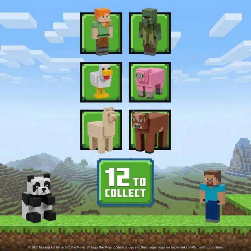 Set de 12 Gomas de Borrar 3D P.M.I. Minecraft Serie 2