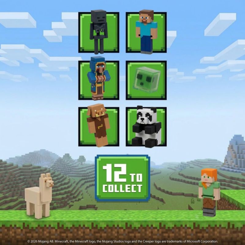 Set de 12 Gomas de Borrar 3D P.M.I. Minecraft Serie 2
