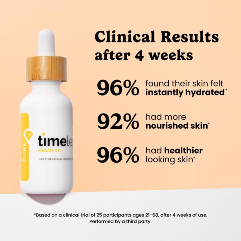 Aceite de argán Timeless Skin Care 30 ml 100% puro para rostro y cabello
