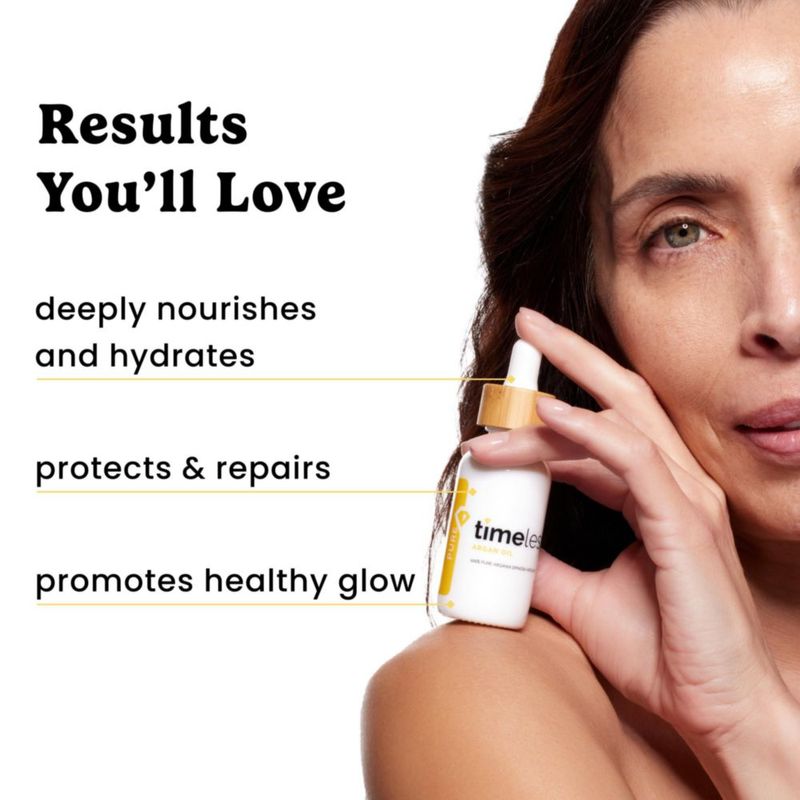Aceite de argán Timeless Skin Care 30 ml 100% puro para rostro y cabello