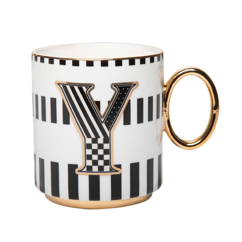 Taza de cerámica MACKENZIE-CHILDS 355 ml con diseño Y