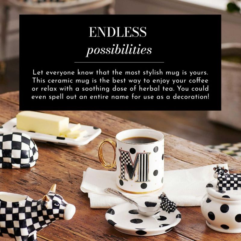 Taza de cerámica MACKENZIE-CHILDS 355 ml con diseño Y