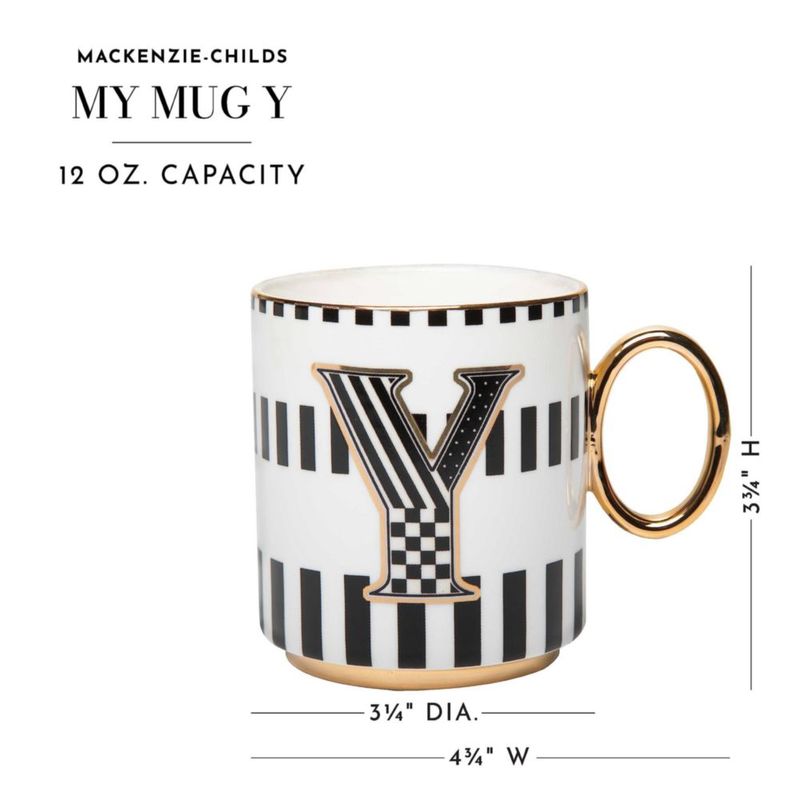 Taza de cerámica MACKENZIE-CHILDS 355 ml con diseño Y