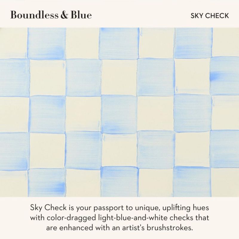 Recipiente de Almacenamiento de Alimentos MACKENZIE-CHILDS Sky Check Azul Claro