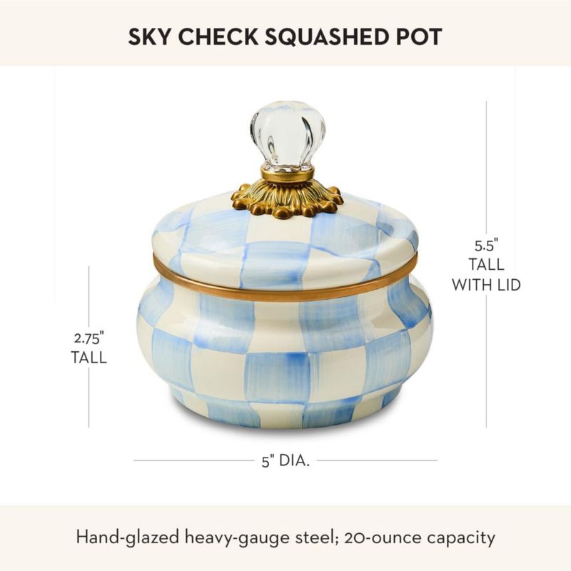 Recipiente de Almacenamiento de Alimentos MACKENZIE-CHILDS Sky Check Azul Claro