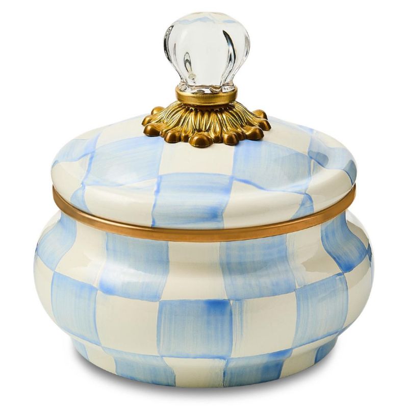 Recipiente de Almacenamiento de Alimentos MACKENZIE-CHILDS Sky Check Azul Claro