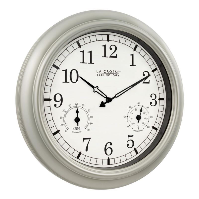 Reloj La Crosse Technology 46 cm Peltre para interior y exterior