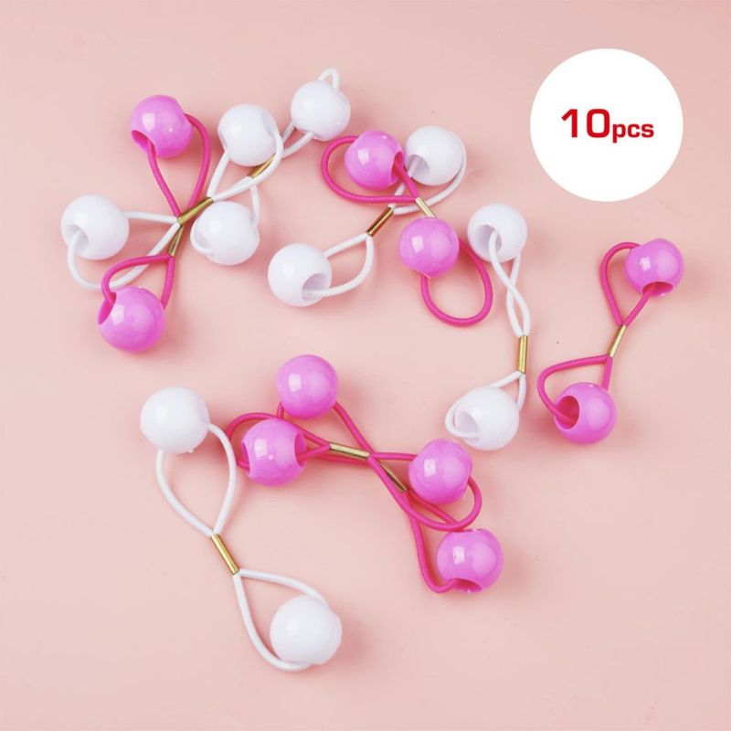 Gomas para el cabello Red by Kiss 16 mm paquete de 10 rosa y blanco