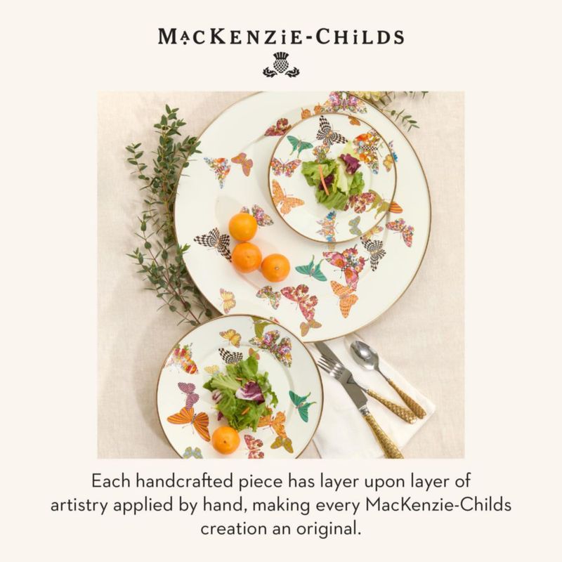 Tarro MACKENZIE-CHILDS Grande Blanco Jardín de Mariposas