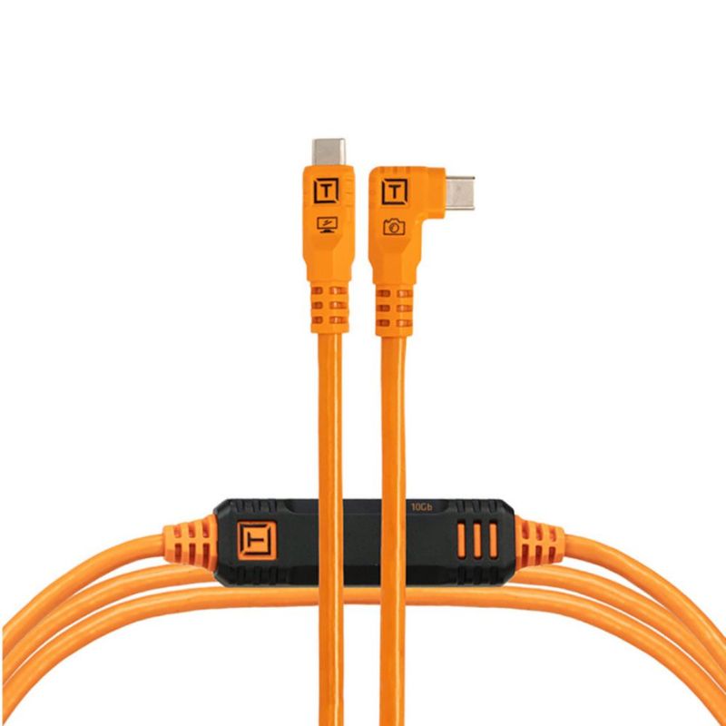 Cable USB-C Tether Tools Optima 10 Gbps de 46 m naranja