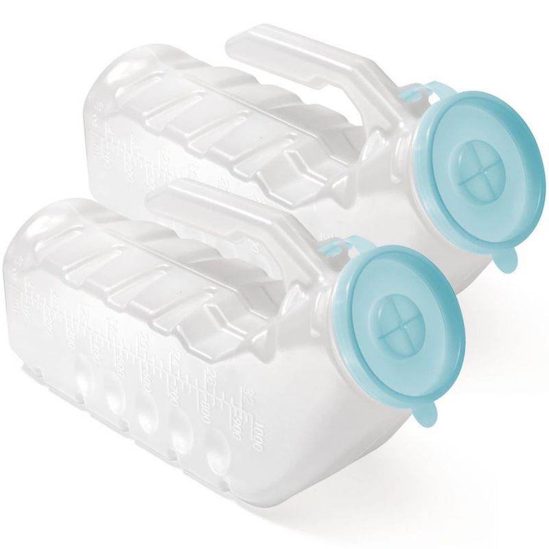 Orinal Masculino Stock Your Home Paquete de 2 con Tapa Luminosa de 950 ml