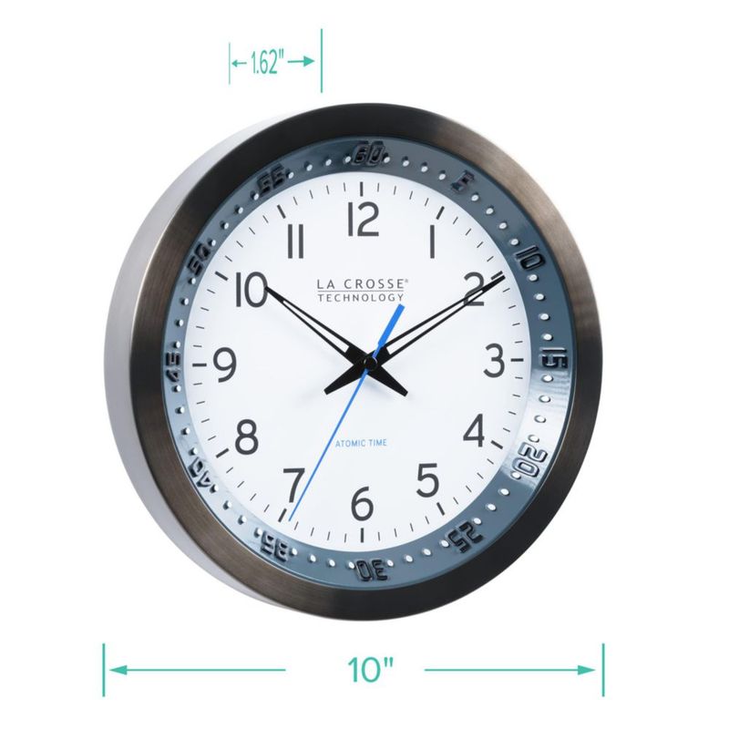 Reloj de pared atómico de metal La Crosse Technology 25 cm