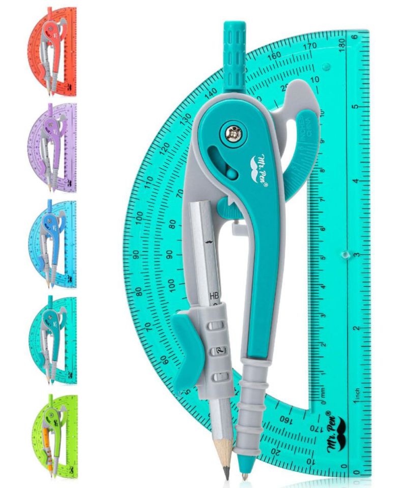 Juego de Compás y Transportador Mr. Pen 15 cm (6 pulg.)