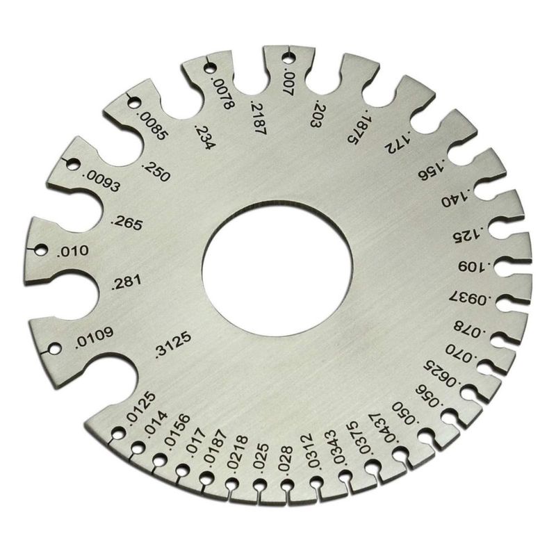 Calibre de alambre RIVERWELD de acero inoxidable para cable redondo