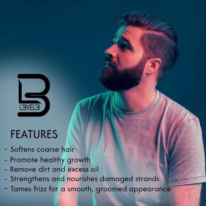 Champú para barba L3 Level 3 Cleanse nutre suaviza doma y encrespamiento