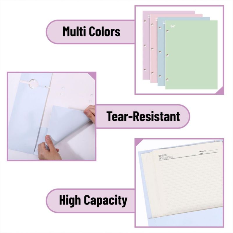 Carpeta de archivo Mr. Pen 32 cm x 24 cm Pack de 4 en colores pastel