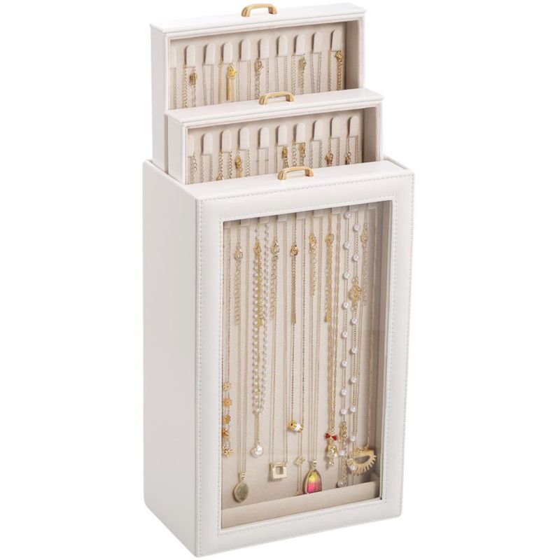 Organizador de Joyas Lolalet 3 Capas 30 Ganchos Blanco