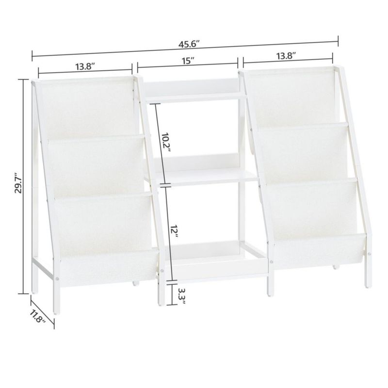 Estantería para libros y juguetes infantiles MAHANCRIS 116 cm 3 niveles color blanco