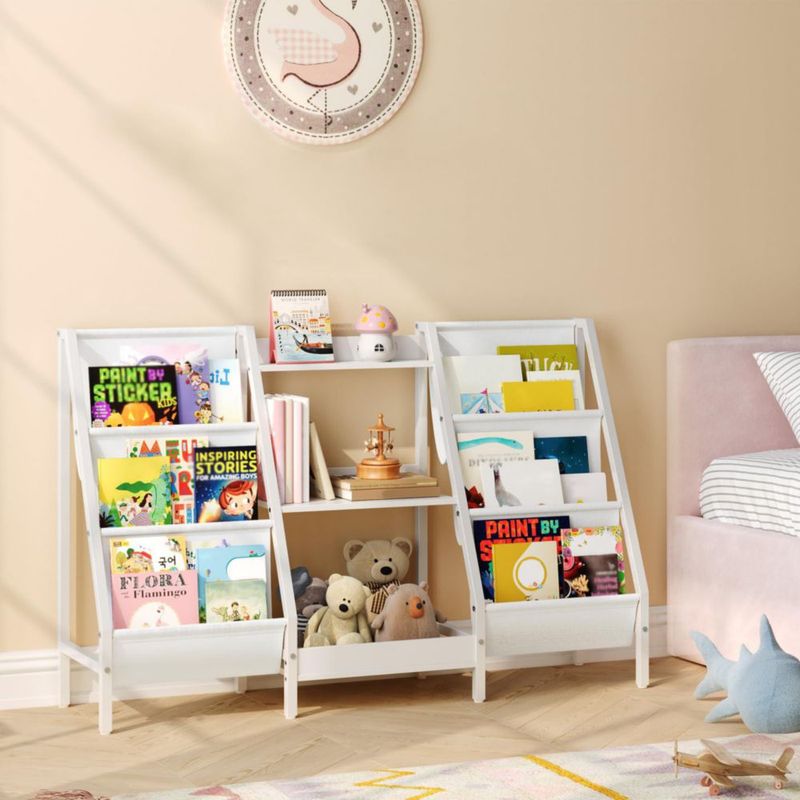 Estantería para libros y juguetes infantiles MAHANCRIS 116 cm 3 niveles color blanco