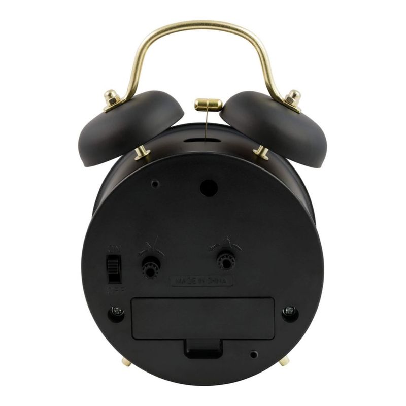 Reloj La Crosse 617-3314BG Negro con Doble Campana y Movimiento de Cuarzo