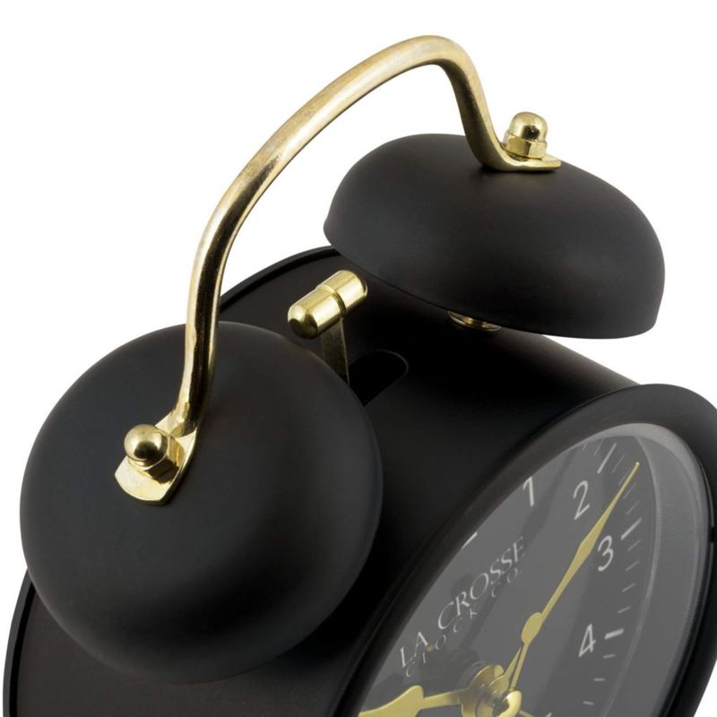 Reloj La Crosse 617-3314BG Negro con Doble Campana y Movimiento de Cuarzo