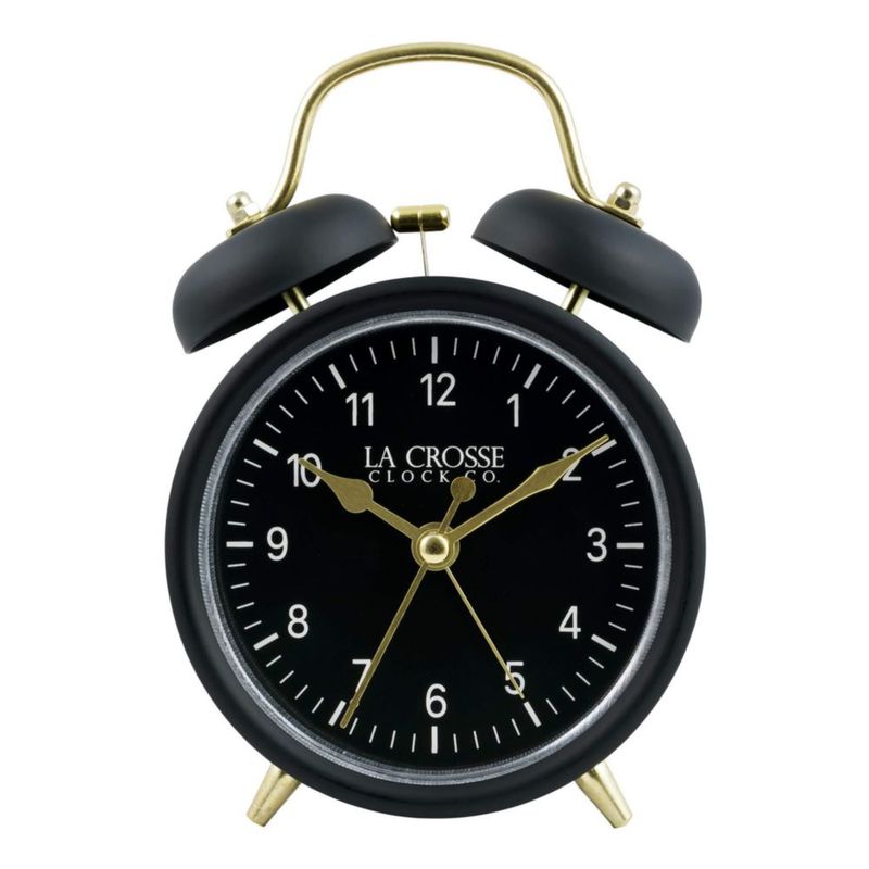 Reloj La Crosse 617-3314BG Negro con Doble Campana y Movimiento de Cuarzo