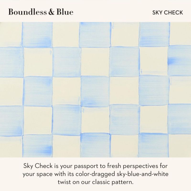 Tazón MACKENZIE-CHILDS Abundante a Cuadros Cielo Azul Claro