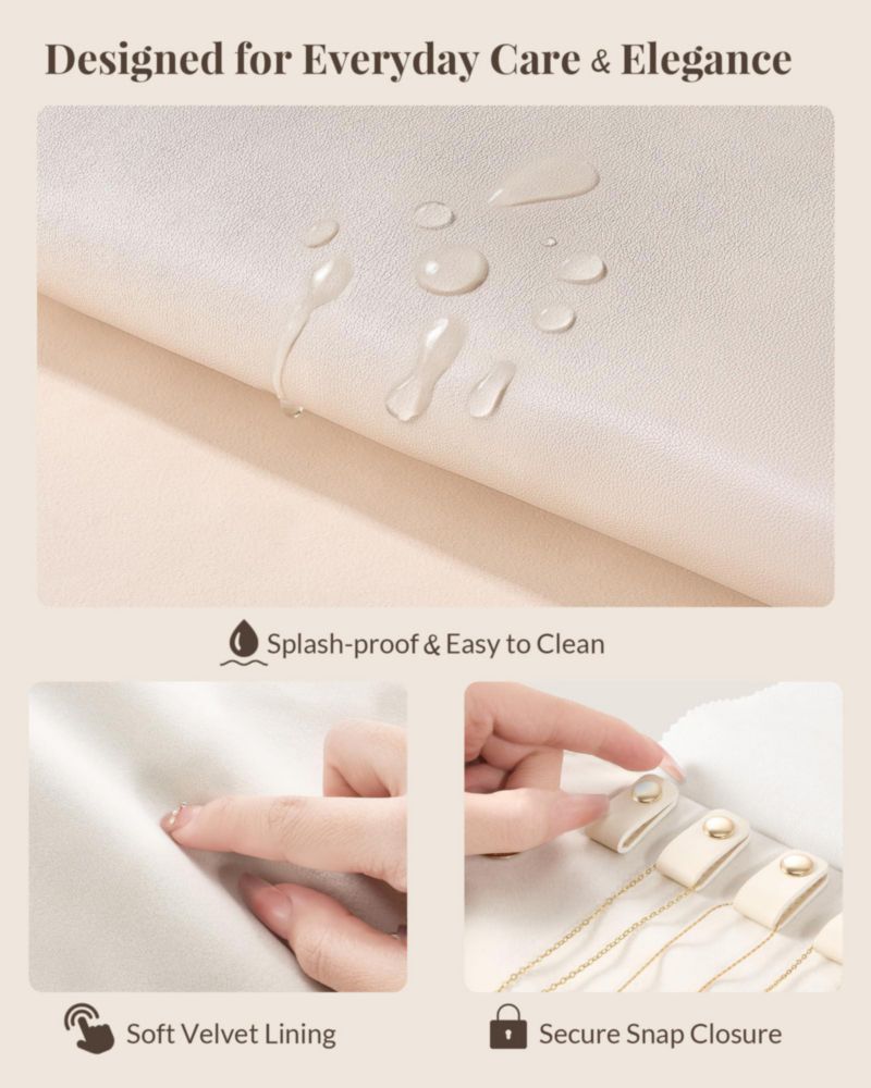 Organizador de Collares Lolalet Plegable de 18 Ganchos Beige
