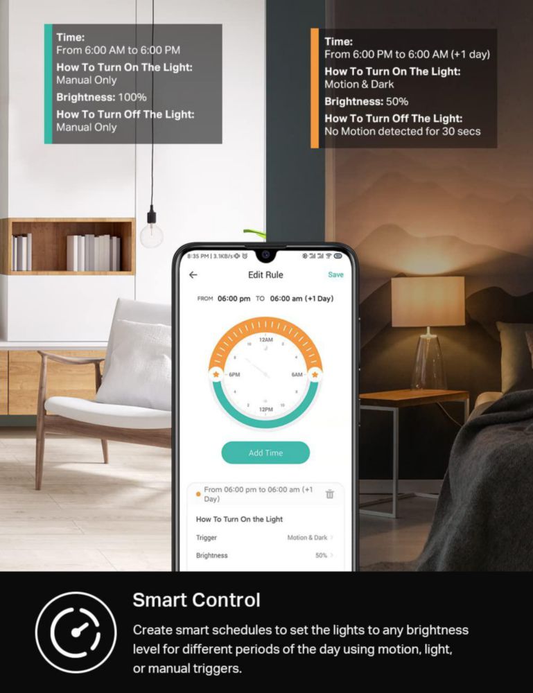 Interruptor con sensor de movimiento Kasa Smart Dimmer Light Unipolar