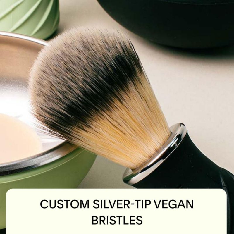 Cepillo de Afeitar Leaf Shave Metálico y de Silicona - Salvia