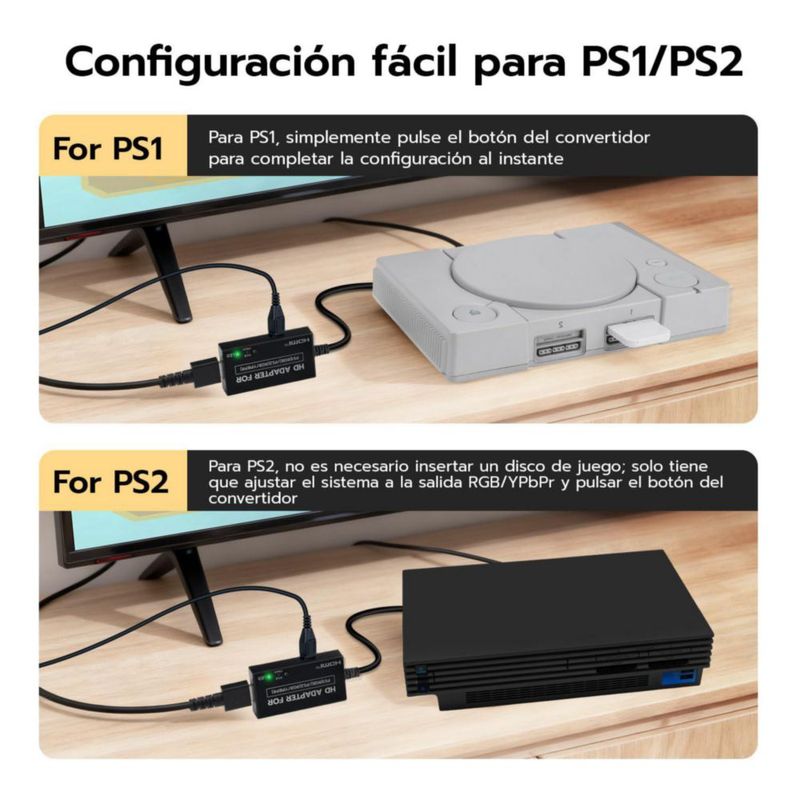 Convertidor HDMI Mcbazel para PS1 PS2 RGB YPbPr Plug and Play