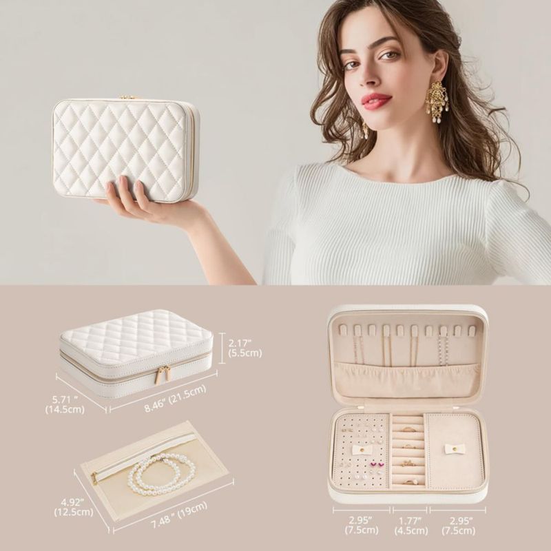 Estuche de Joyas Lolalet 21.5x14.5x5.5 cm Blanco