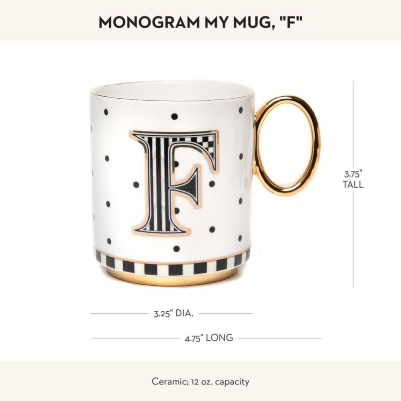 Taza de cerámica MACKENZIE-CHILDS 355 ml Letra F