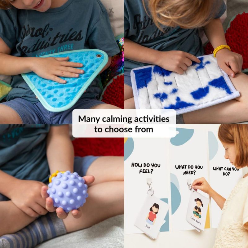 Kit de rincón de la calma ODOXIA con juguetes sensoriales y pósters