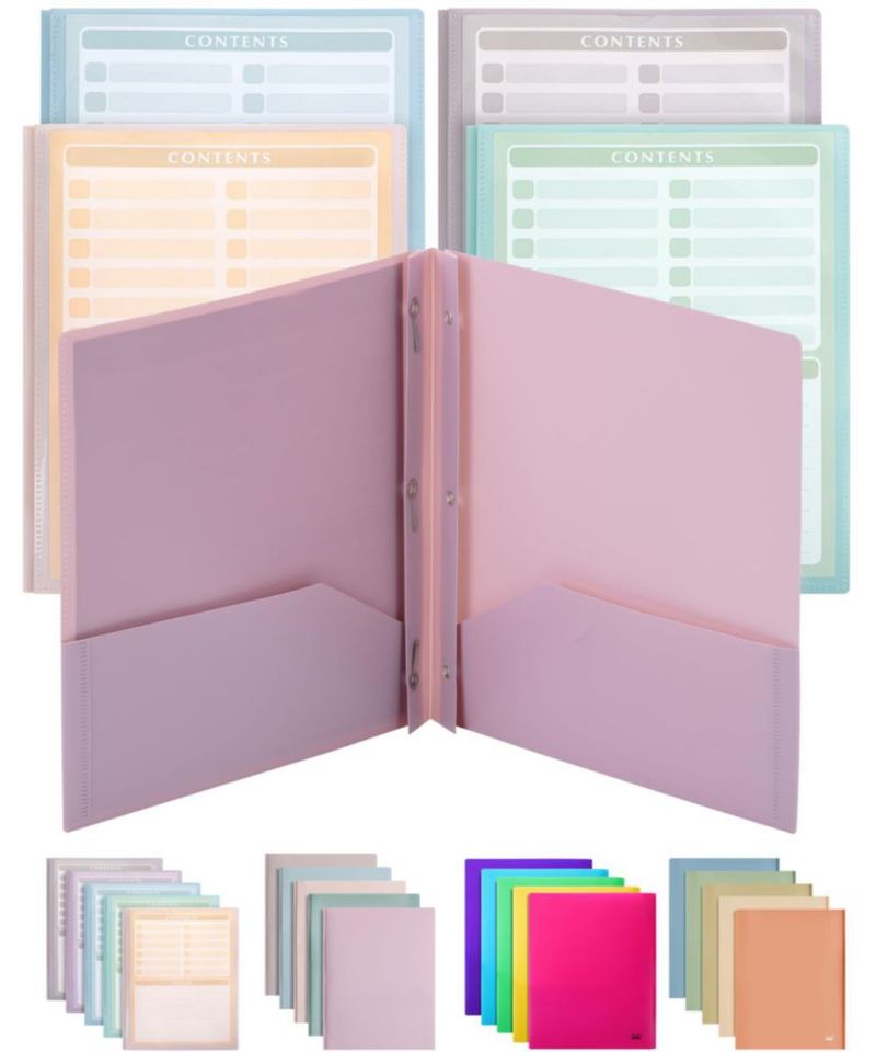 Carpeta de Plástico Mr. Pen Tamaño Carta Pack de 5 Surtidas