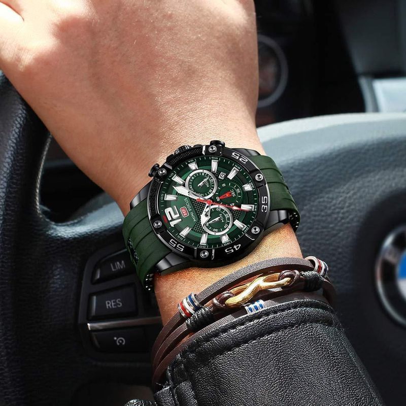 Reloj deportivo MF MINI FOCUS para hombre impermeable con calendario