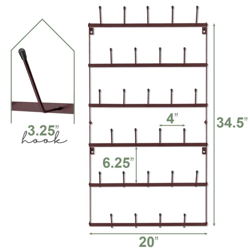 Soporte de Pared para Tazas Sorbus Grande Marrón – 27 Tazas