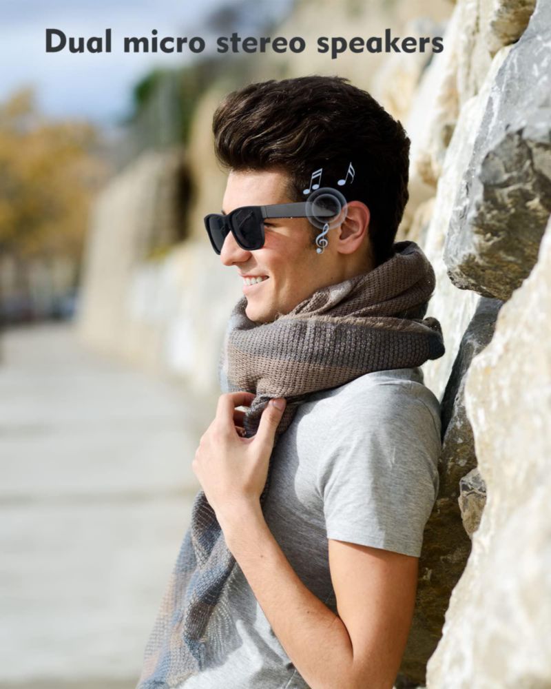 Gafas de Sol RUIMEN AJ01 con Bocinas Bluetooth y Micrófono Negro