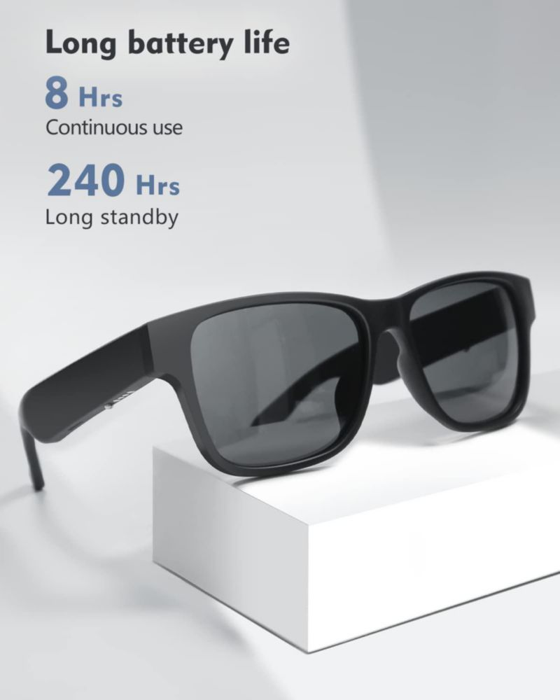 Gafas de Sol RUIMEN AJ01 con Bocinas Bluetooth y Micrófono Negro
