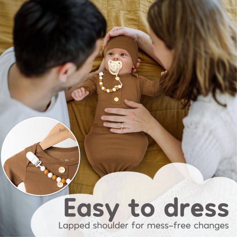Set de 2 bodies para bebé Noah Baby con nudo y gorro