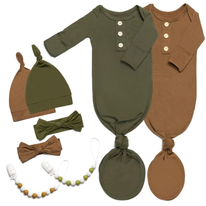 Set de 2 bodies para bebé Noah Baby con nudo y gorro