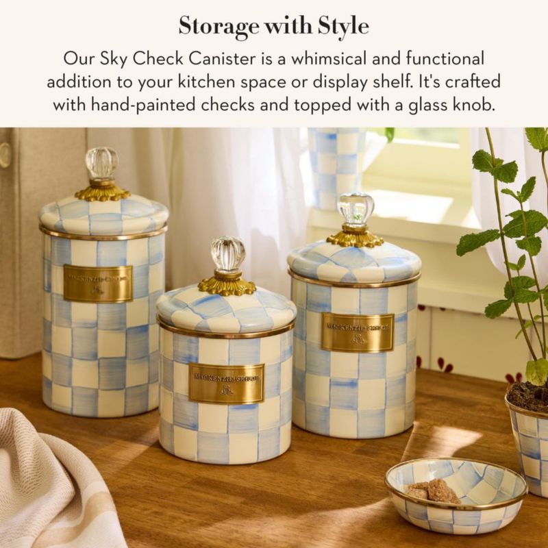 Tarro MACKENZIE-CHILDS Mediano 48 oz Estampado Sky Check