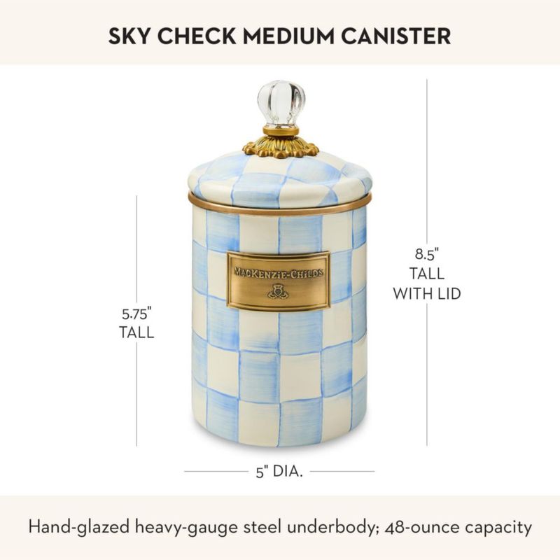 Tarro MACKENZIE-CHILDS Mediano 48 oz Estampado Sky Check