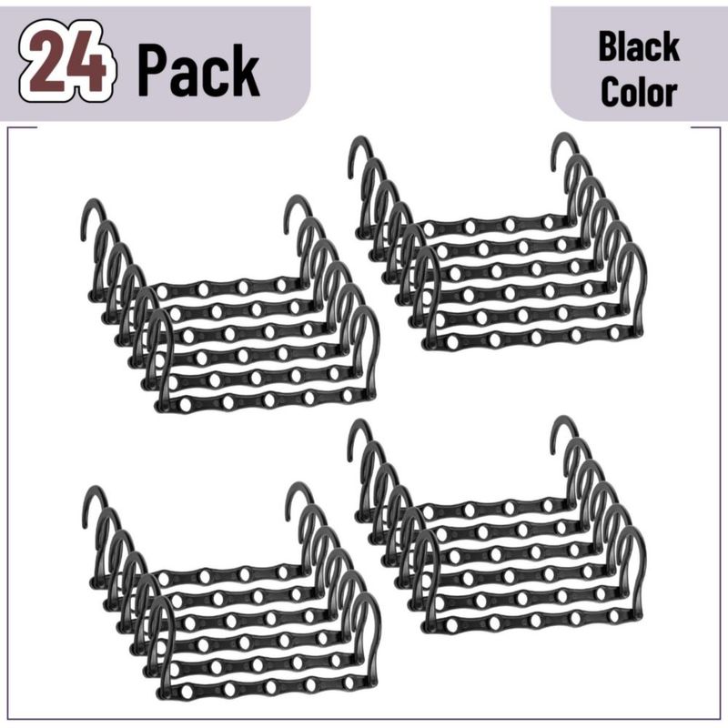 Perchas ahorradoras de espacio Mr. Pen 24 piezas negras