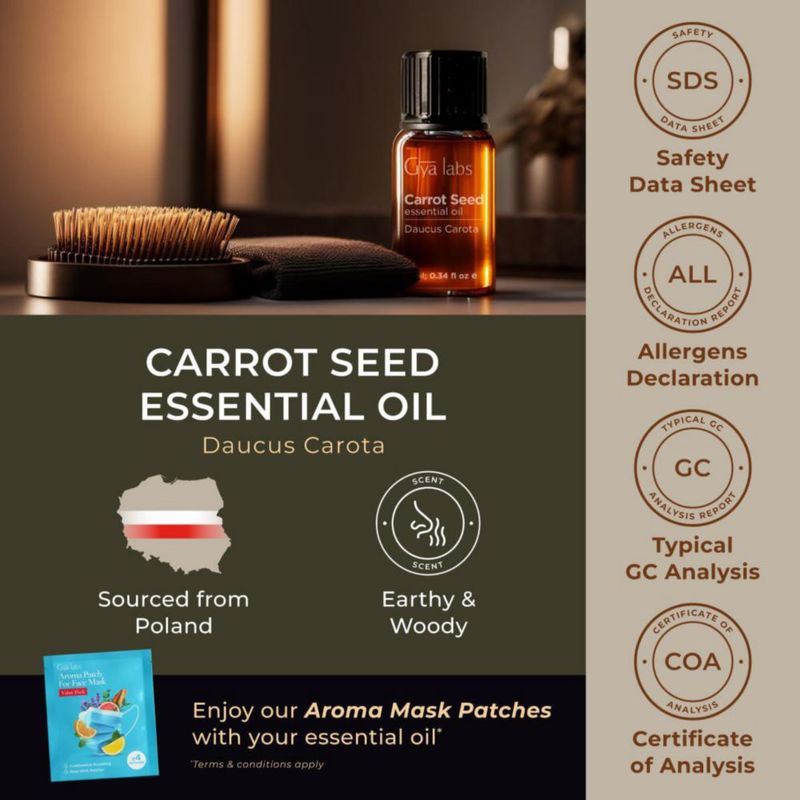 Aceite Esencial de Semilla de Zanahoria Gya Labs 10 ml Puro