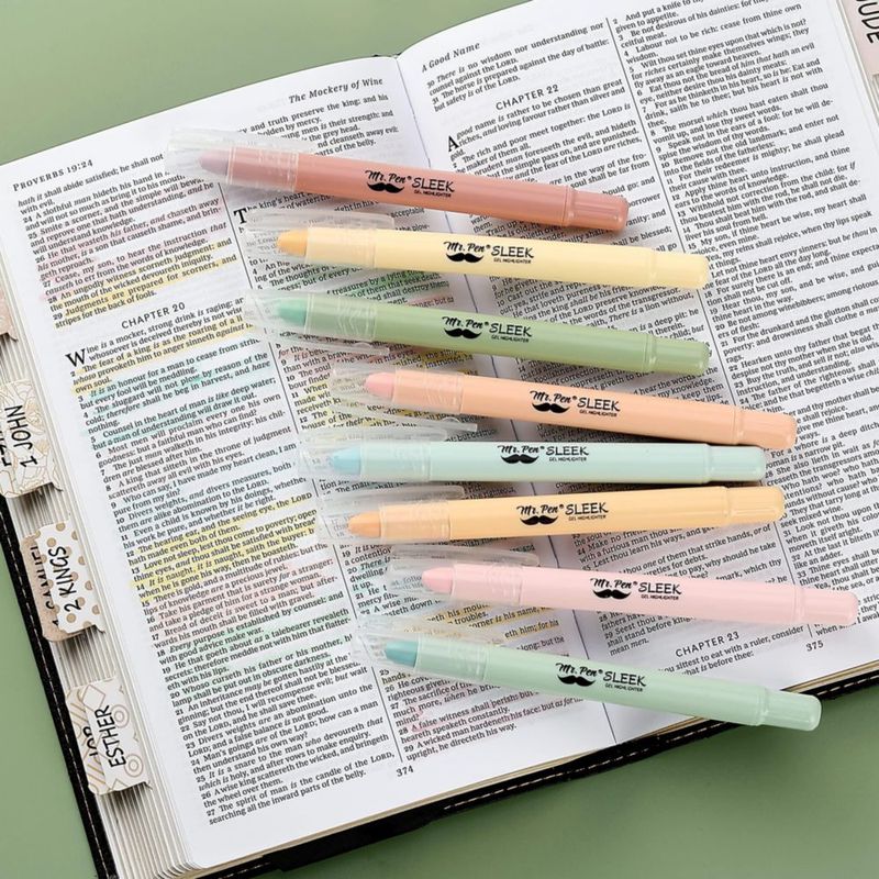 Set de 16 Resaltadores de Gel Mr. Pen colores suaves y terrosos