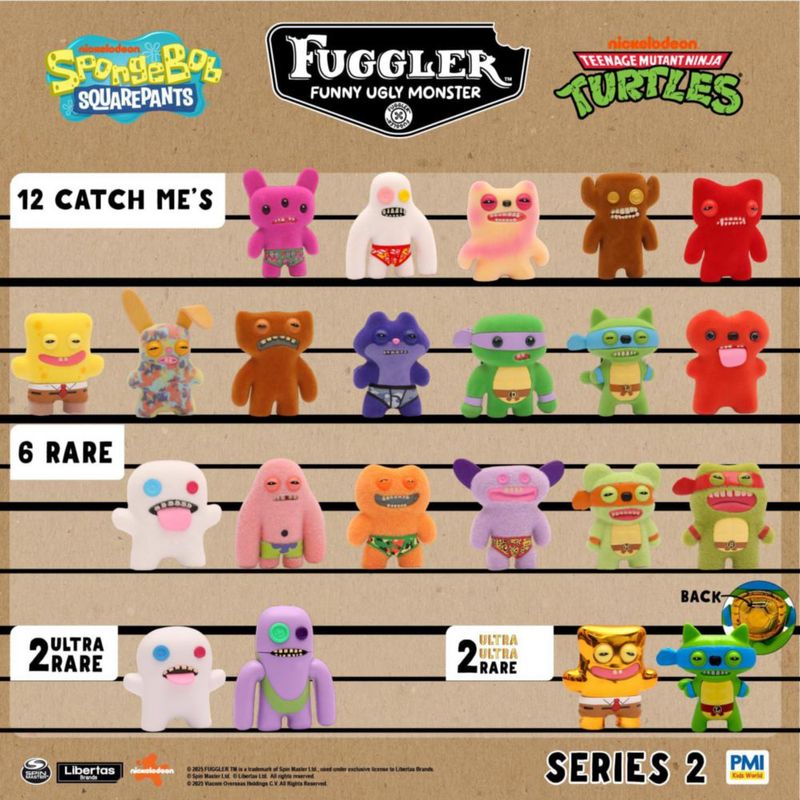 Figuras de peluche coleccionables P.M.I. Serie Fuggler 2 – Pack de 6